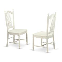 Dover  Dining  Room  Chairs  With  Wood  Seat  -  Finished  in  Linen  White,  Set  of  2