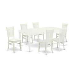 Dining Table- Dining Chairs, DOVA7-LWH-W