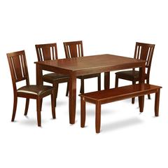 6  Pc  Kitchen  Table  with  bench-Table  and  4  Chairs  for  Dining  room  and  Bench
