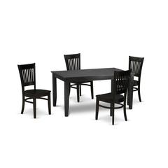 Dining Table- Dining Chairs, DUVA5-BLK-W