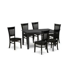 Dining Table- Dining Chairs, DUVA7-BLK-W