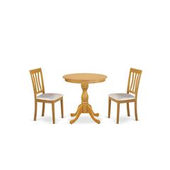 East West Furniture - ESAN3-OAK-LC - 5-Pc Kitchen Table Set with 4 Kitchen Dining Chairs and 1 Dining Room Table (Oak Finish)