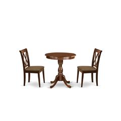 3-Pc Dining Room Set - 2 Wooden Chairs - 1 Dining Room Table