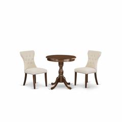East West Furniture - ESGA3-MAH-32 - 3-Pc Dinette Set - 2 Parson Dining Chairs and 1 Dining Room Table (Mahogany Finish)