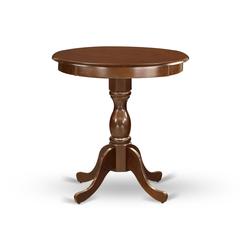 EST-MAH-TP East West Furniture Amazing Small Dining Table with Oak Color Table Top Surface and Asian Wood Kitchen Table Pedestal Legs - Oak Finish