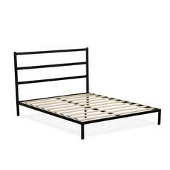 Fulton Queen Platform Bed with 5 Metal Legs - Magnificent Bed in Powder Coating Black Color