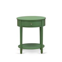 HI-12-ET Mid Century Modern Nightstand with 1 Wood Drawer, Stable and Sturdy Constructed - Clover Green Finish