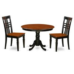 3  Pc  set  with  a  Kitchen  Table  and  2  Microfiber  Dinette  Chairs  in  Black  and  Cherry