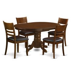 5  Pc  Kenley  with  a  18"  Leaf  and  4  Leather  Chairs