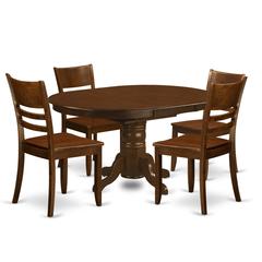 5  Pc  Kenley  Dinette  Table  with  a  Leaf  and  4  Wood  Seat  Chairs