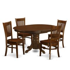5  Pc  set  Kenley  Dining  Table  with  a  Leaf  and  4  Wood  Kitchen  Chairs