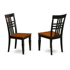 Logan  Dining  Chair  with  Wood  Seat  -  Black  &  Cherry  Finish.,  Set  of  2