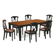 7  PcKitchen  Table  set  with  a  Table  and  6  Dining  Chairs  in  Black  and  Cherry