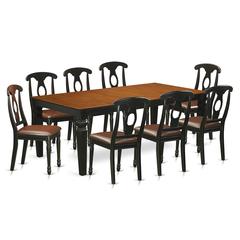 9  Pc  Table  and  chair  set  with  a  Dining  Table  and  8  Dining  Chairs  in  Black  and  Cherry