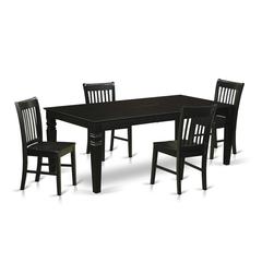 5  Pc  Dinette  set  with  a  Dinning  Table  and  4  Wood  Dining  Chairs  in  Black