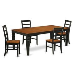 5  Pc  dinette  set  with  a  Dining  Table  and  4  Dining  Chairs  in  Black  and  Cherry