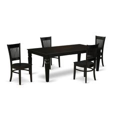 Dining Table- Table Leg Dining Chairs, LGVA5-BLK-W