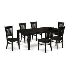 Dining Table- Table Leg Dining Chairs, LGVA7-BLK-W