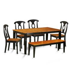 6-PC  Dining  room  set  with  bench-Kitchen  Tables  and  4  Dining  Chairs  Plus  bench
