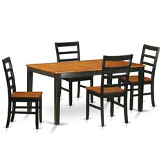 5  Pc  Dining  room  set  for  4-Table  with  Leaf  and  4  Wood  Kitchen  Dining  Chairs