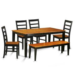 6  PC  Dining  room  set  with  bench-Kitchen  Tables  and  4  Wooden  Dining  Chairs  Plus  bench