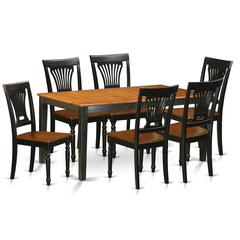 7  PC  Table  set-Dining  Table  and  6  Wood  Dining  Chairs