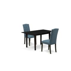 Dining Table- Dining Chairs, NOCE3-BLK-21