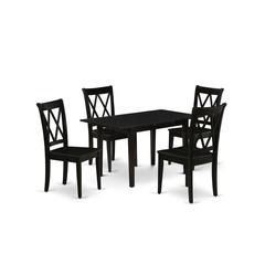 Dining Table- Dining Chairs, NOCL5-BLK-W