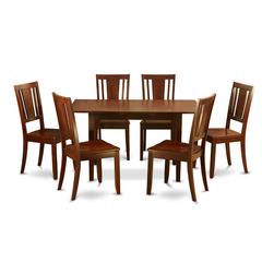 7  Pc  Kitchen  Dining  Tables  set  -  Table  with  Leaf  and  6  Dining  Chairs