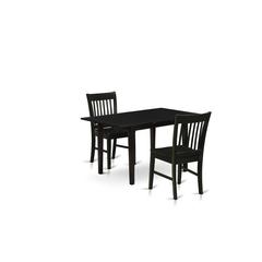 Dining Table- Dining Chairs, NOFK3-BLK-W