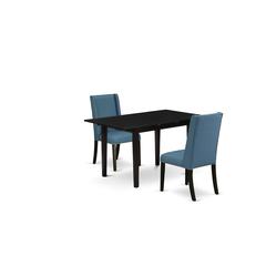 Dining Table- Parson Chairs, NOFL3-BLK-21