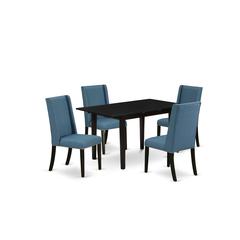 Dining Table- Parson Chairs, NOFL5-BLK-21