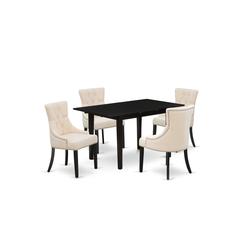 Dining Table- Parson Chairs, NOFR5-BLK-02