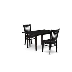 Dining Table- Dining Chairs, NOGR3-BLK-W
