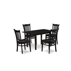Dining Table- Dining Chairs, NOGR5-BLK-W