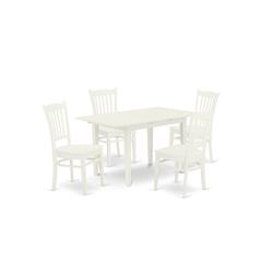 Dining Table- Dining Chairs, NOGR5-WHI-W