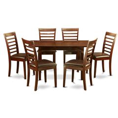 7  Pc  small  Table  set  -  Kitchen  Table  with  Leaf  and  6  Kitchen  Dining  Chairs