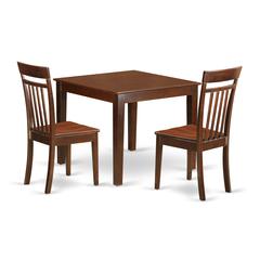 3  PC  Dinette  Table  set  with  a  Dining  Table  and  2  Dining  Chairs  in  Mahogany