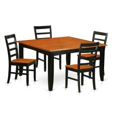5  Pc  Dining  set-Square  Dining  Table  with  Leaf  and  4  Dining  Chairs