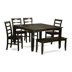 6  Pc  Dining  set  with  bench-Kitchen  Table  with  Leaf  and  4  Dining  Chairs  Plus  Bench.