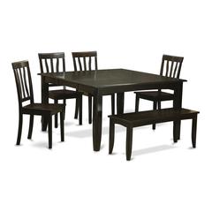 6  Pc  Dining  room  set  with  bench-Table  with  Leaf  and  4  Dining  Chairs  Plus  Bench.