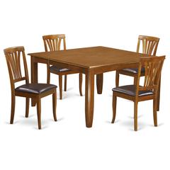 5  Pc  Dining  room  set-Square  Table  with  Leaf  and  4  Dining  Chairs