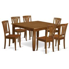 7  Pc  Dining  room  set-Square  Table  with  Leaf  and  6  Dining  Chairs.
