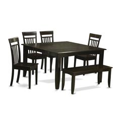 6  Pc  Dining  set  with  bench-Kitchen  Table  with  Leaf  and  4  Kitchen  chair  Plus  Bench.