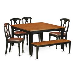 6  PC  Dining  room  set  with  bench-Dining  Table  and  4  Wood  Dining  Chairs  plus  a  bench
