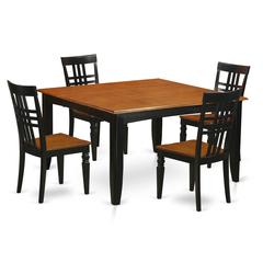 5  Pc  Dining  room  set  with  a  Dining  Table  and  4  Kitchen  Chairs  in  Black  and  Cherry