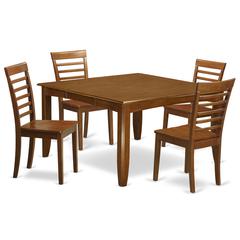 5  Pc  Dining  room  set  for  4-Square  Dining  Table  with  Leaf  and  4  Dining  Chairs.