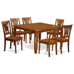 7  Pc  Dining  room  set  for  6-Square  Dining  Table  with  Leaf  and  with  6  Dining  Chairs