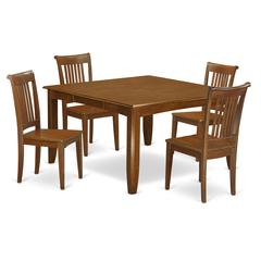 5  Pc  Dining  room  set-Square  gathering  Table  with  Leaf  and  4  Dining  Chairs