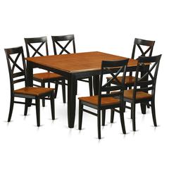 7  PC  Dining  room  set-Dining  Table  with  6  Wooden  Dining  Chairs